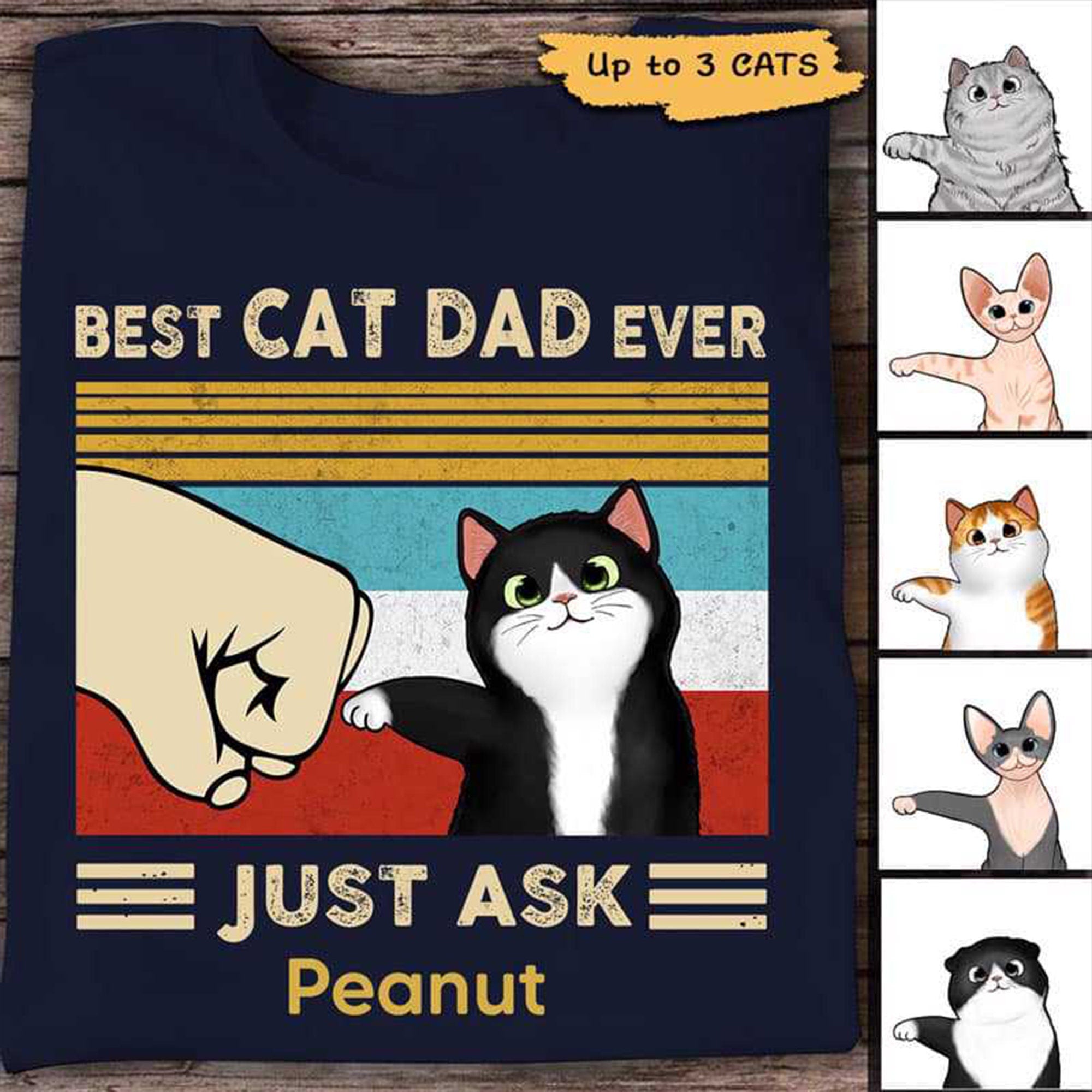 Cat Dad Ever Personalized Cat Dad Cat Dad Papa Father'S Day Cat Owner (1)