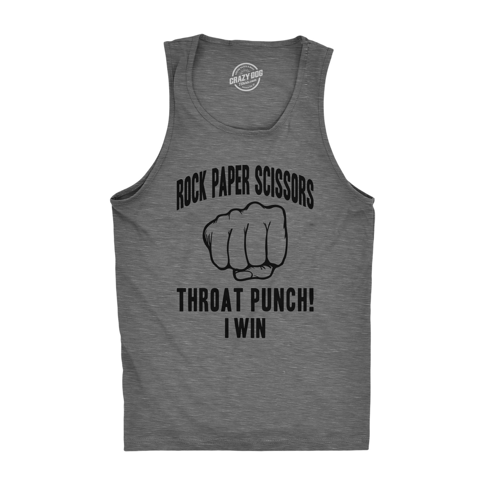 Rock Paper Scissors Throat Punch Men's Tank Top