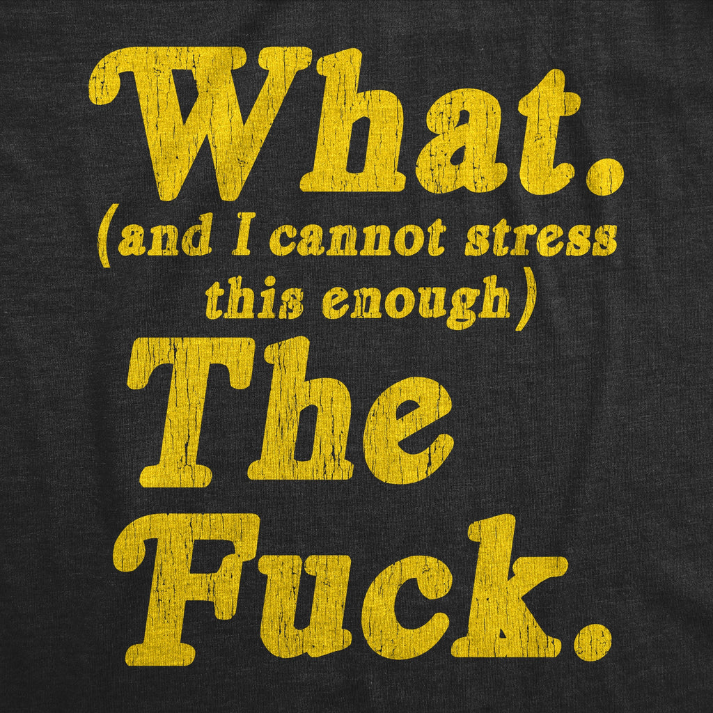 What And I Cannot Stress This Enough The Fuck Women's T Shirt
