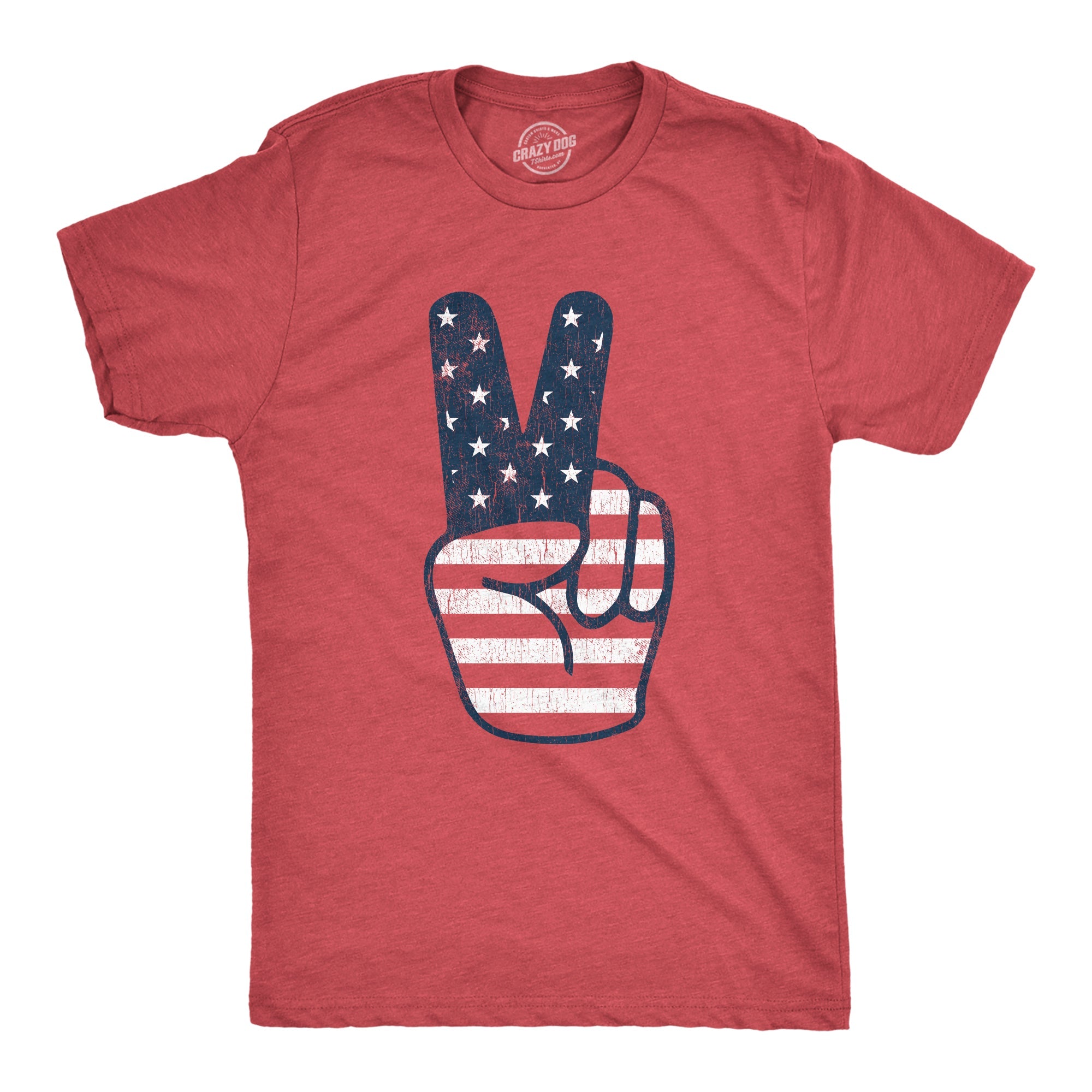 Peace Sign American Flag Men's T Shirt