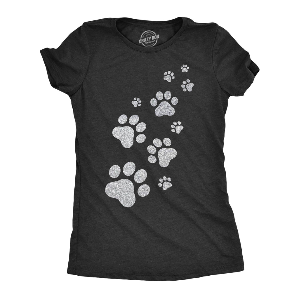 Glitter Cat Paw Prints Women's T Shirt