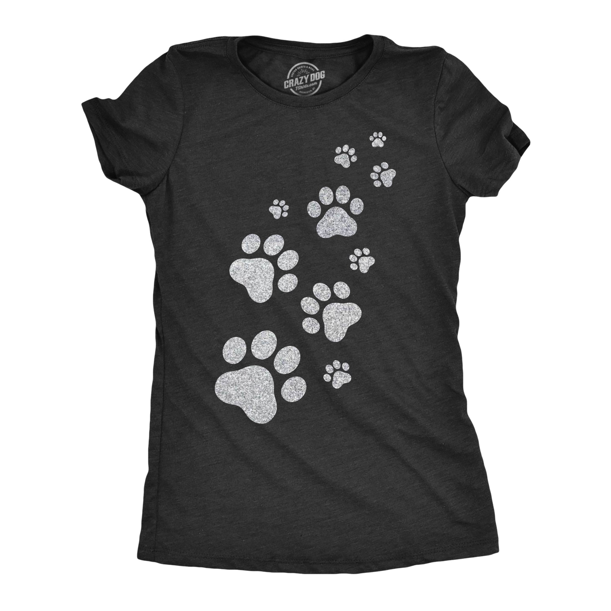 Glitter Cat Paw Prints Women's T Shirt