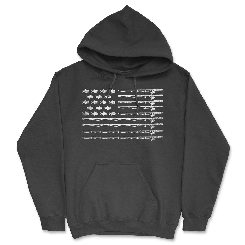 Fishing American Flag Hoodie