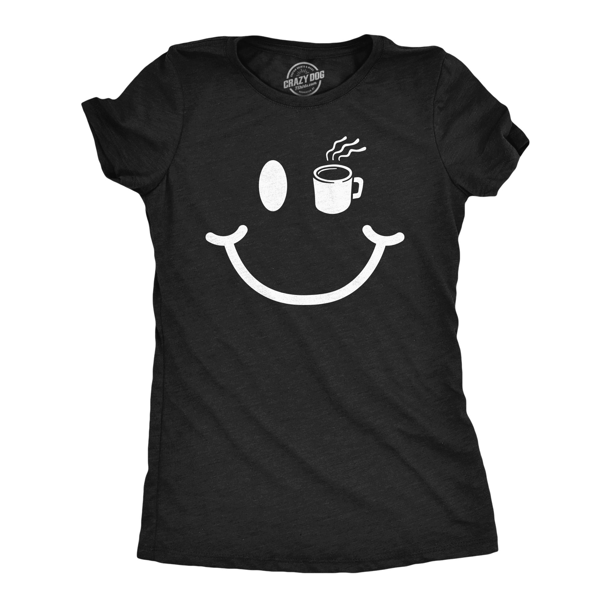 Coffee Cup Smiling Face Women's T Shirt