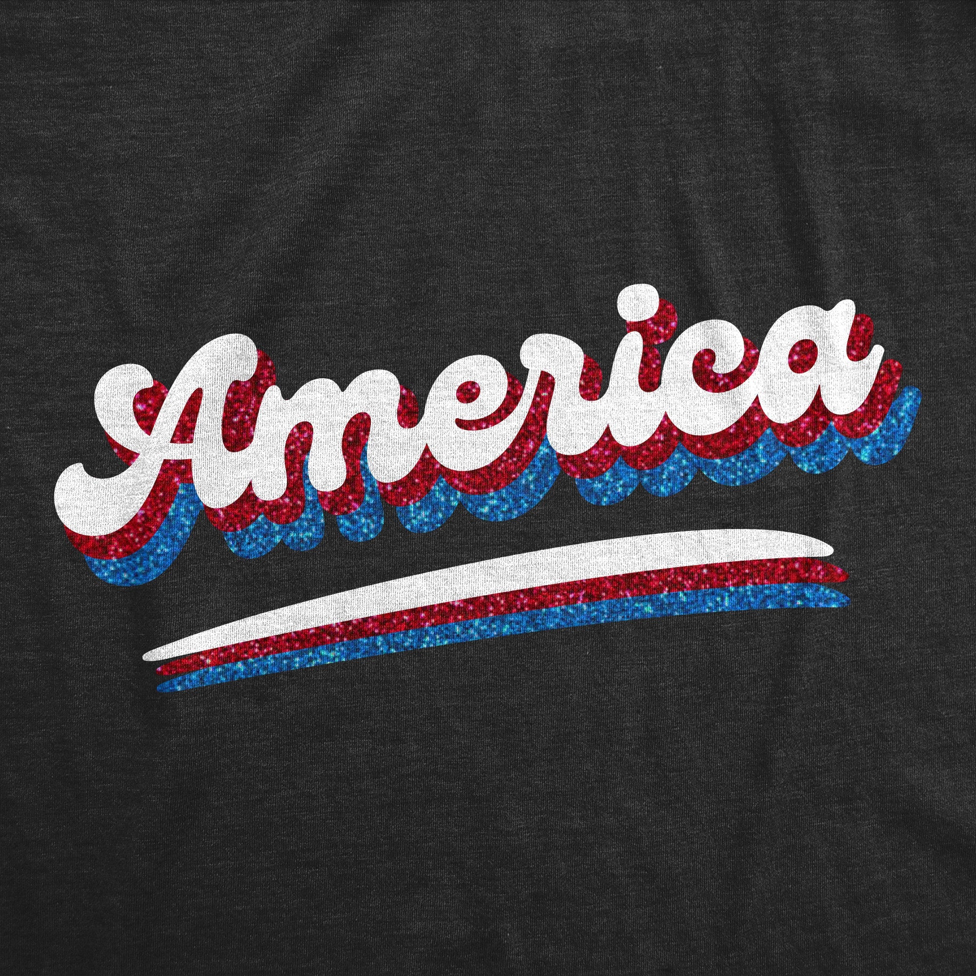 America Retro Glitter Women's T Shirt