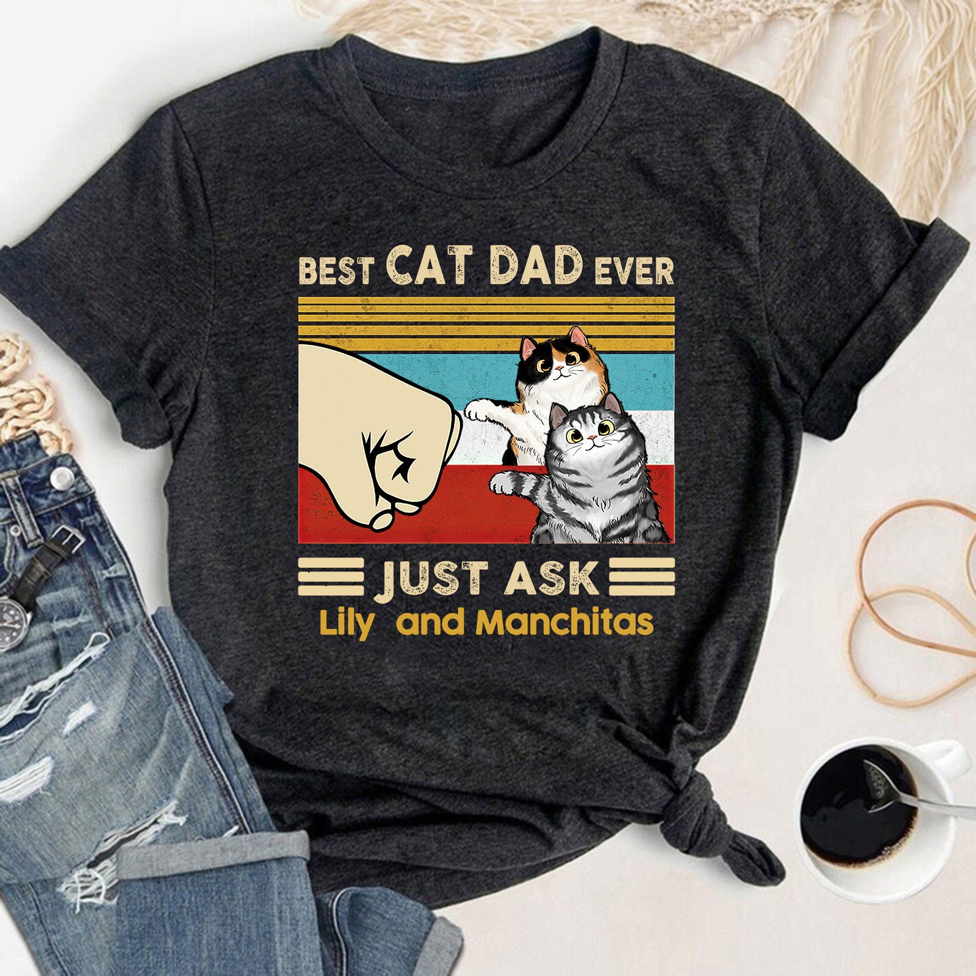 Cat Dad Ever Personalized Cat Dad Cat Dad Papa Father'S Day Cat Owner (3)