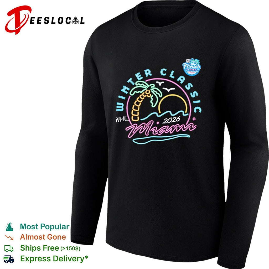 2026 NHL Winter Classic Miami Palm Tree Sun shirt