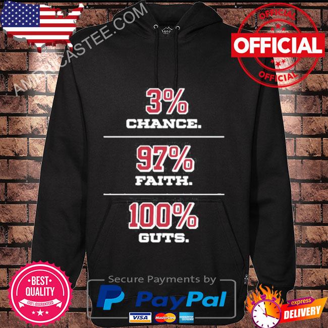 3% chance 97% faith 100% guts shirt