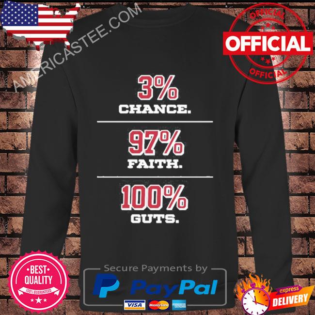 3% chance 97% faith 100% guts shirt