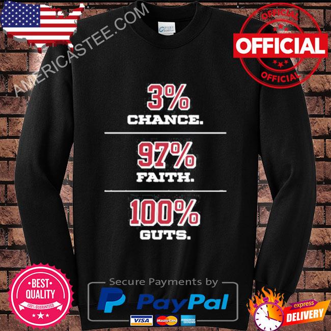 3% chance 97% faith 100% guts shirt