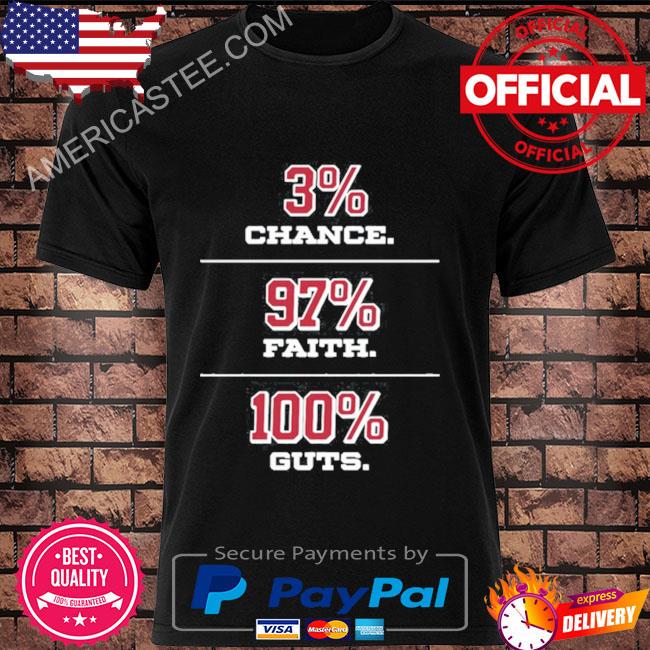 3% chance 97% faith 100% guts shirt