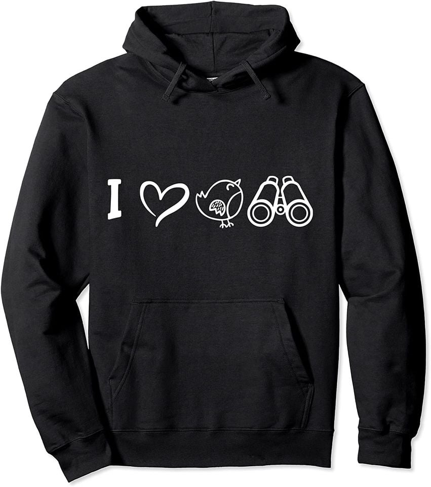 I Love Birdwatching Binoculars Birding Bird Watching Hoodie