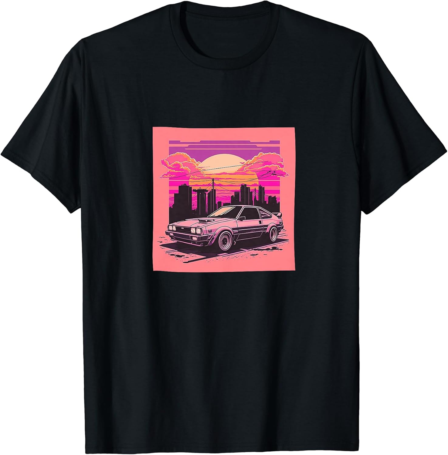 Retro Car Synthwave Sunshine Comic Style Merch