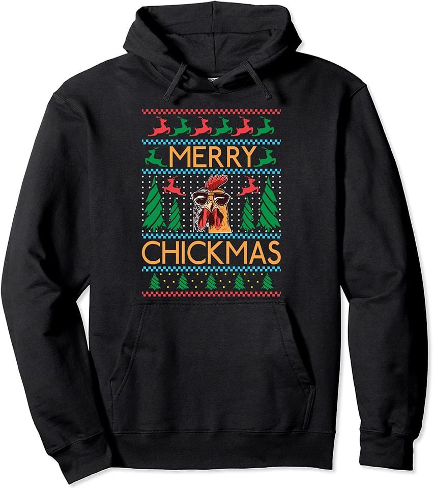 Merry Chickmas Hen Chicken Pullover Hoodie