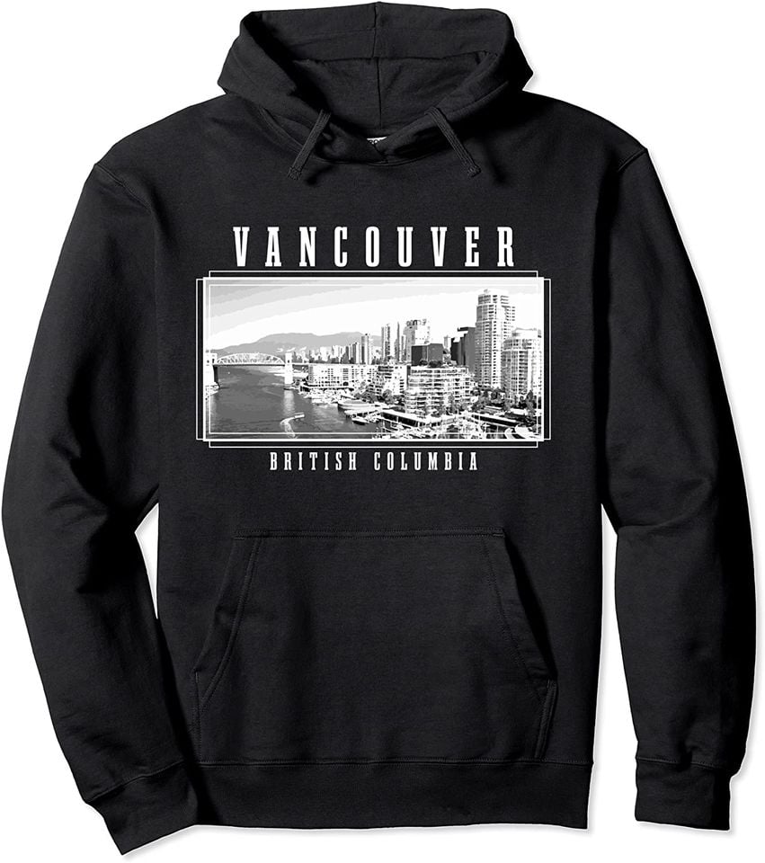 Vancouver Skyline Hoodie British Columbia Canada Vintage Canadian