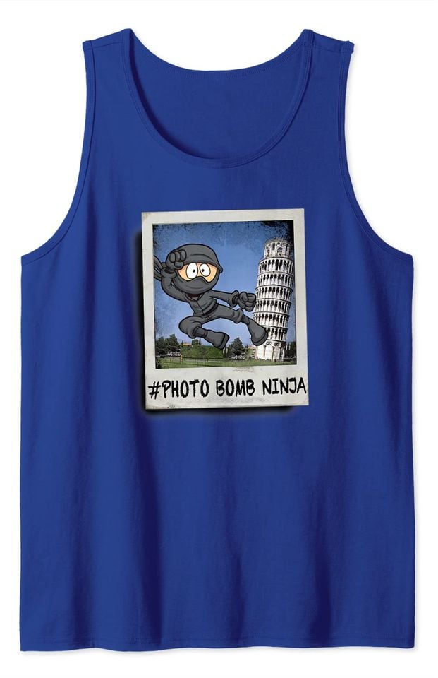 Poraloid Tank Top Trendy Graphic Polaroid Hashtag Photo Bomb Ninja