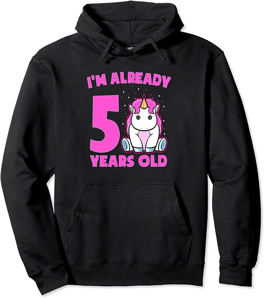 Unicorn Birthday Hoodie 5th birthday
