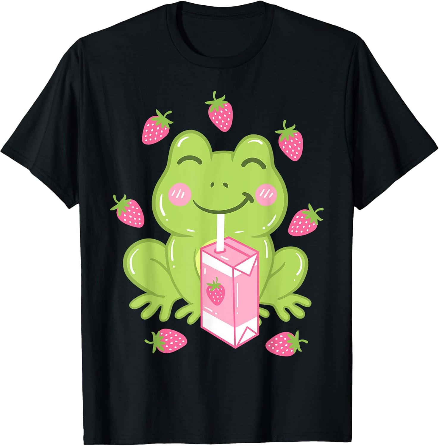 Strawberry Milk Frog Japanese Kawaii Designs
