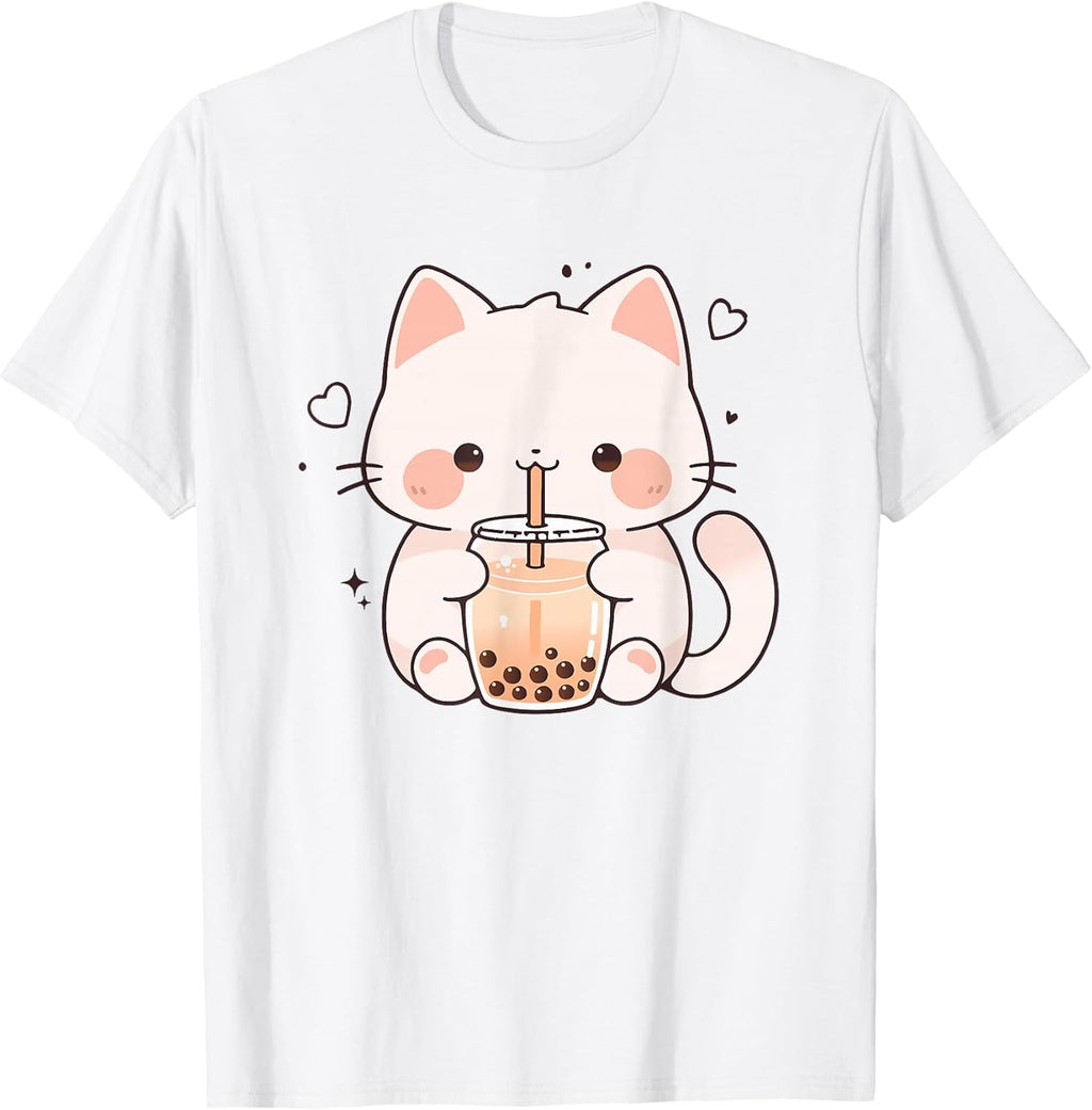 Kawaii Cat Boba Japanese cute aesthetic Anime Girl