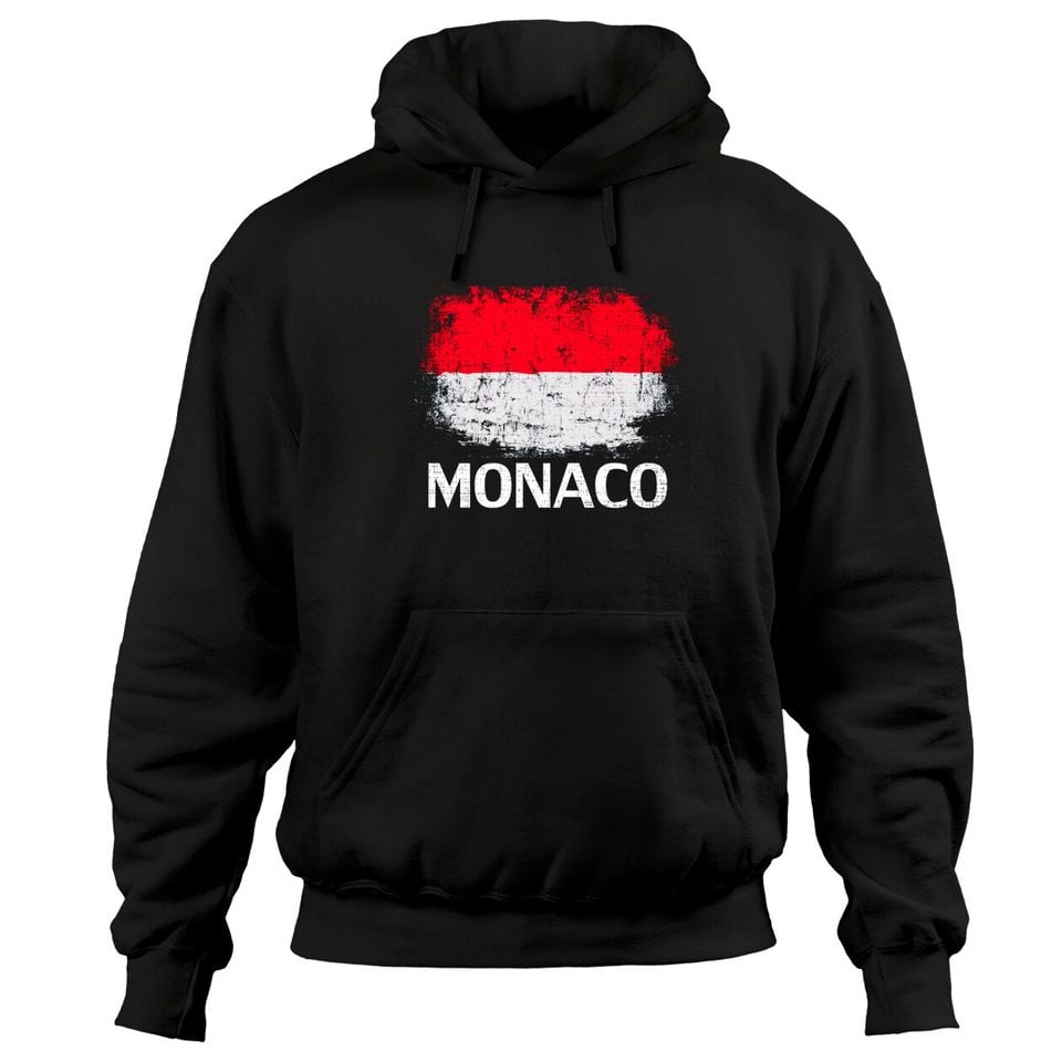 Vintage Monaco Flag Gift Pullover Hoodie