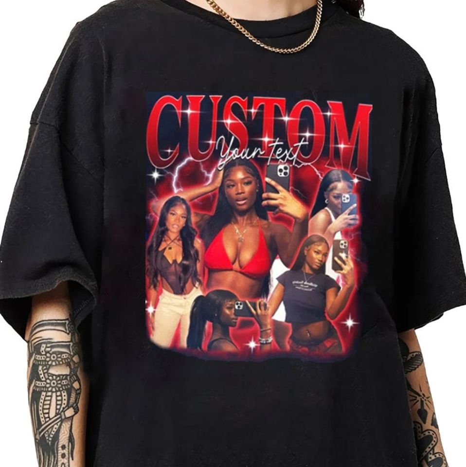Custom Bootleg Rap Tee, Funny Rap Shirt, Custom Photo Vintage T-Shirts