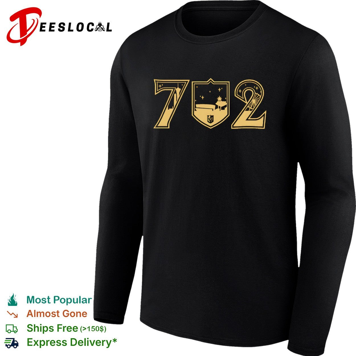 702 Las Vegas Golden Knights NHL Vegas Skyline Logo shirt