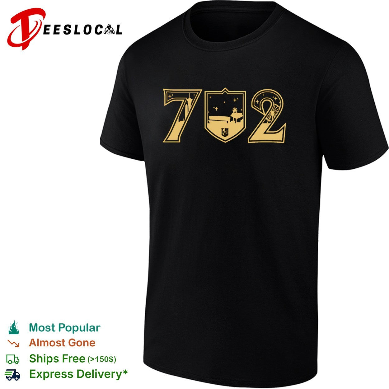 702 Las Vegas Golden Knights NHL Vegas Skyline Logo shirt