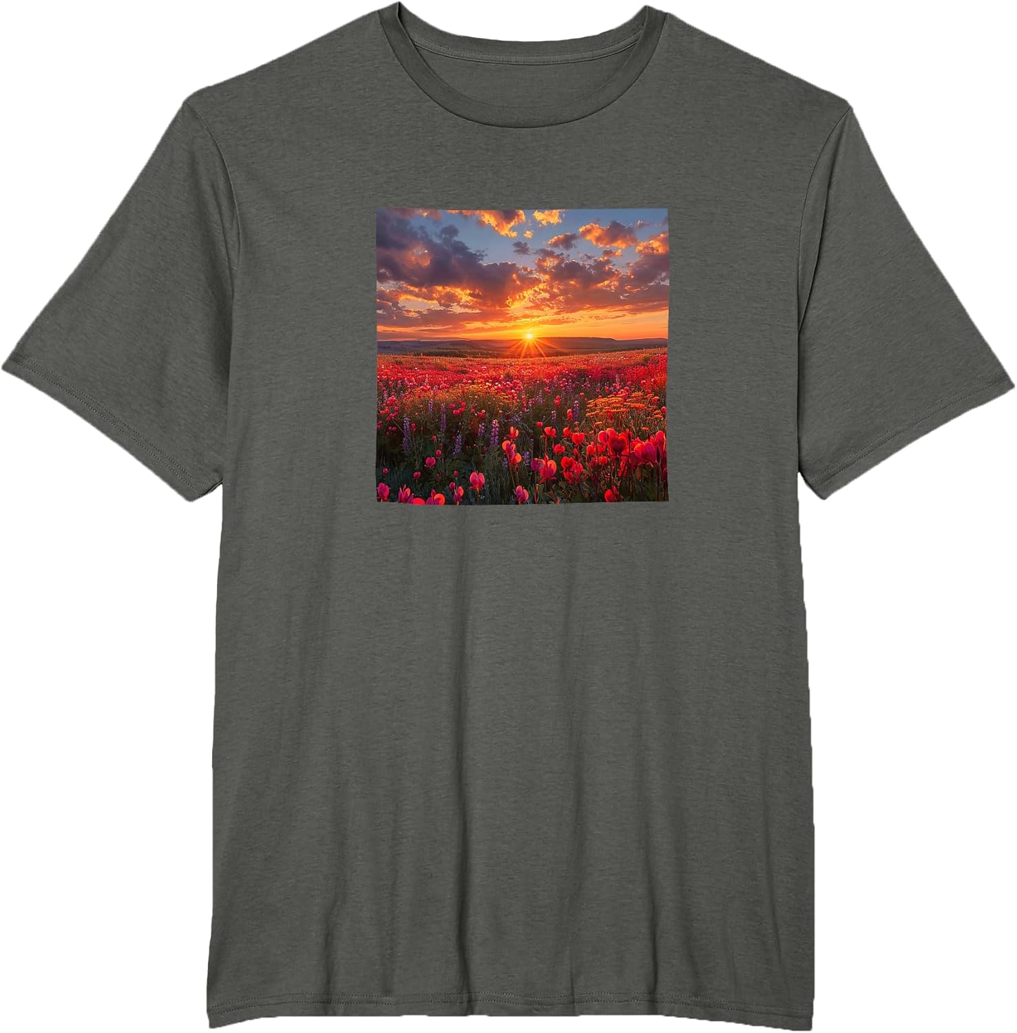 Bleeding Heart Flower Field Beautiful Sunset Merch