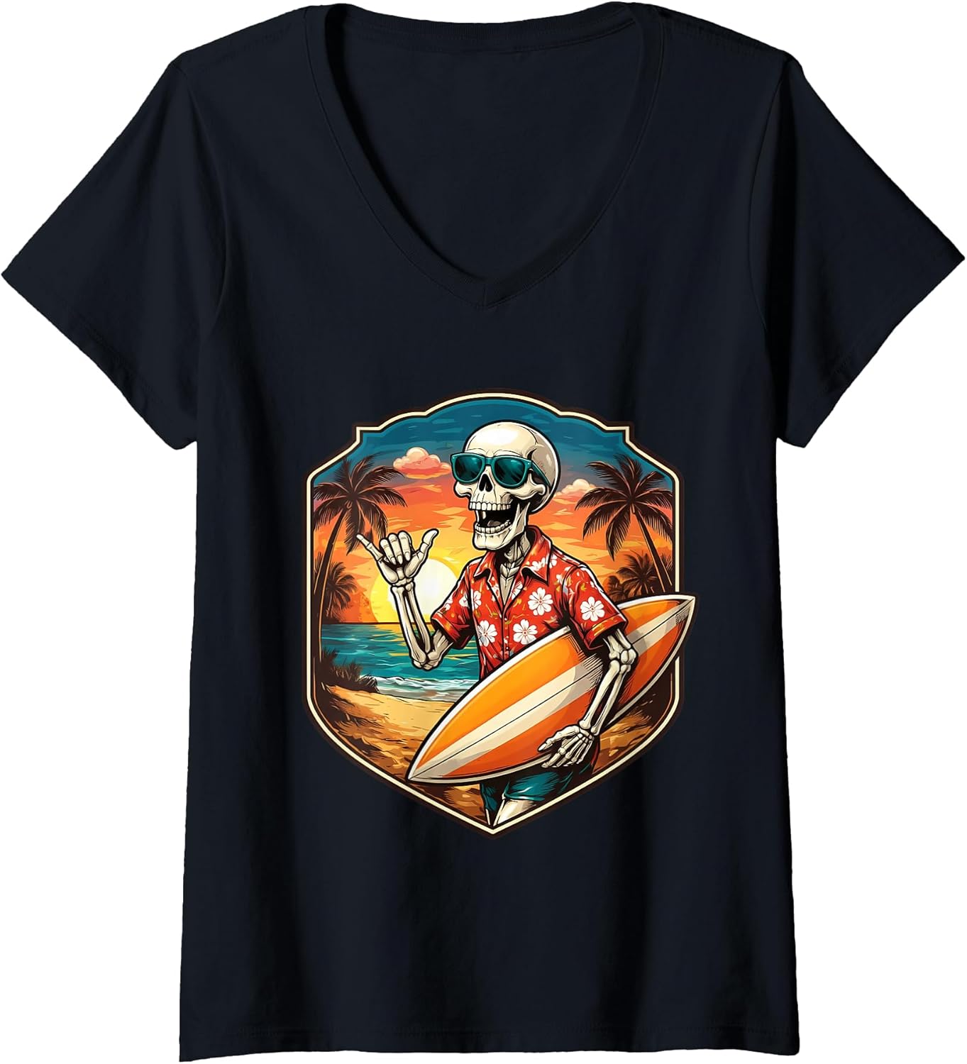 Skeleton Surfing Vintage Surfer Surf Board Merch