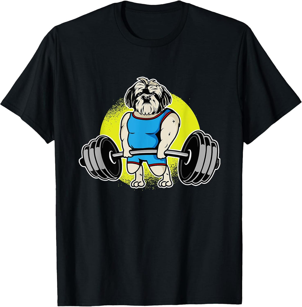 Weightlifting I Funny Deadlift Fitness I Gym Shih Tzu T-Shirt