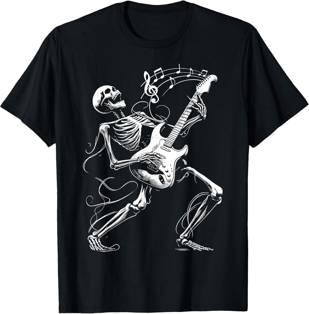 Skeleton Rock And Roll Apparel Gifts Graphic Tees