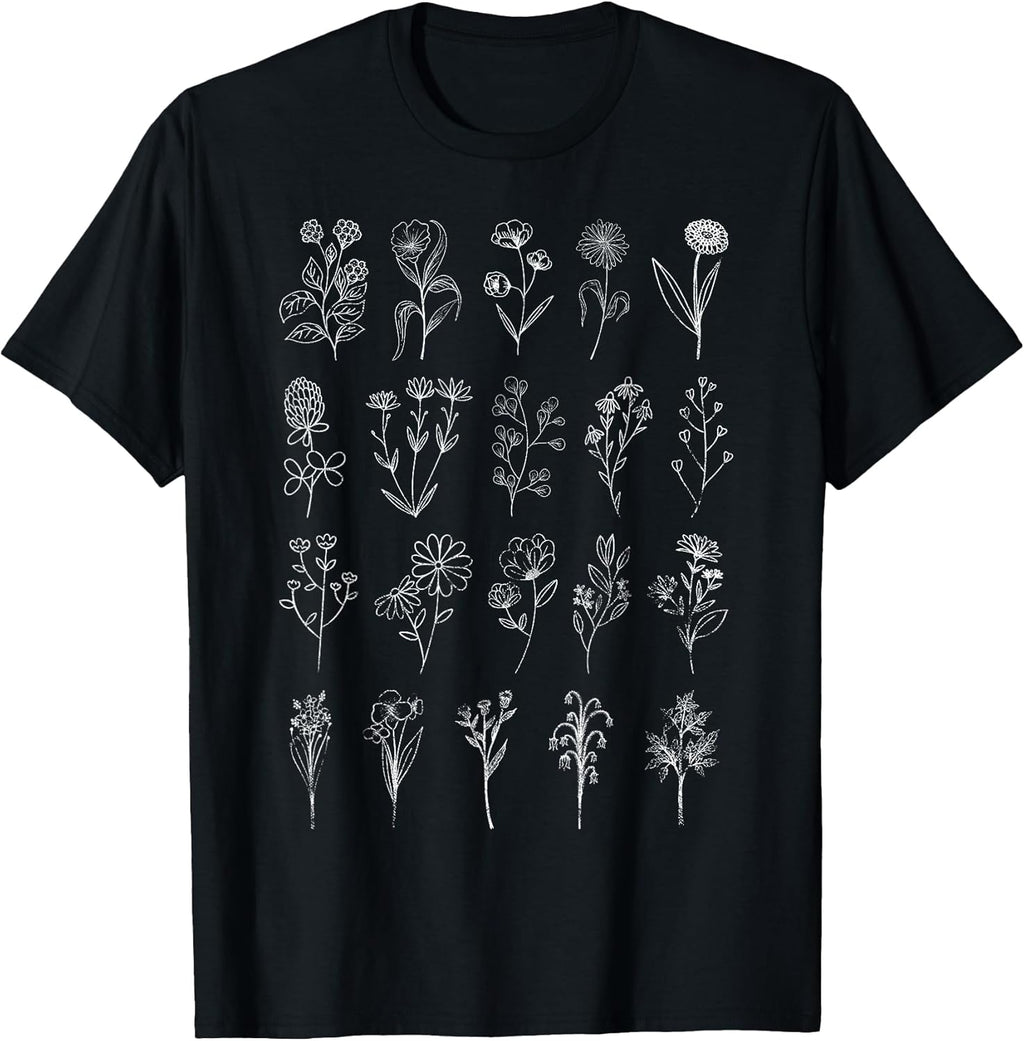 Vintage Inspired Flower Botanical Chart Naturalist