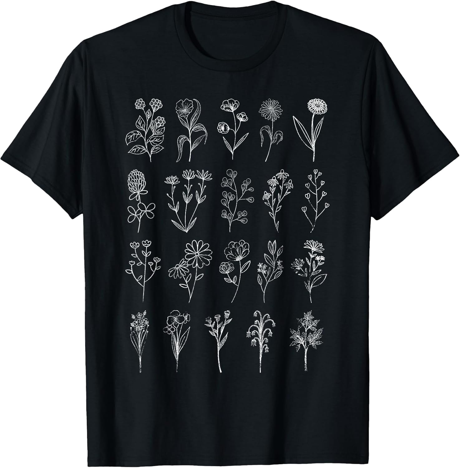 Vintage Inspired Flower Botanical Chart Naturalist
