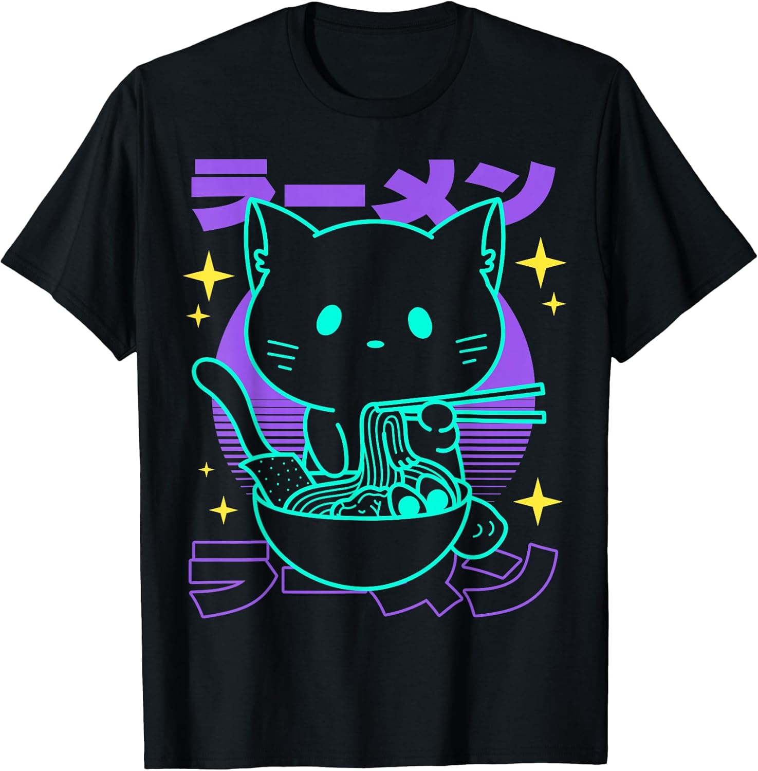 Anime Ramen Cat Retro Japanese Noodles Aesthetic