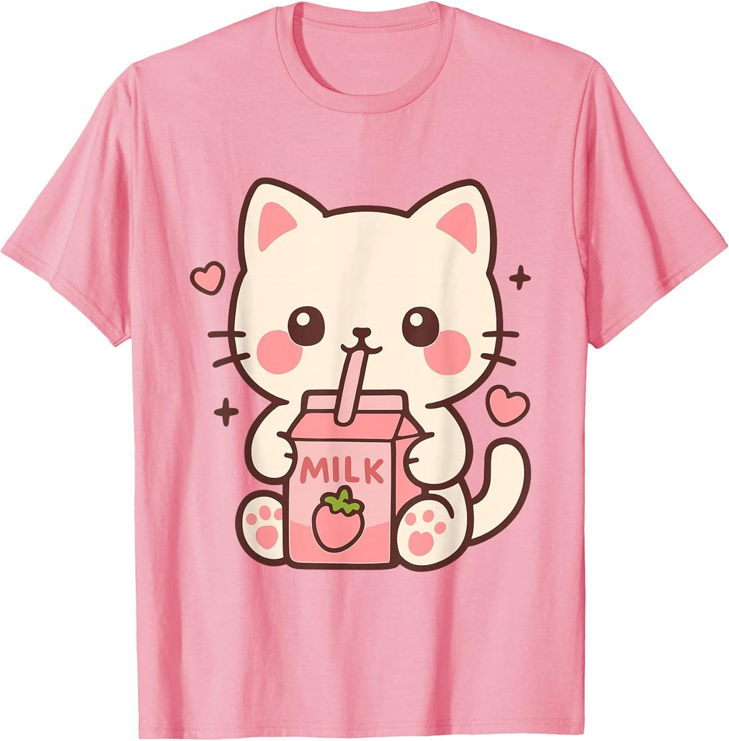 Pastel Kawaii Cat Milk Lover Cute Aesthetic Anime