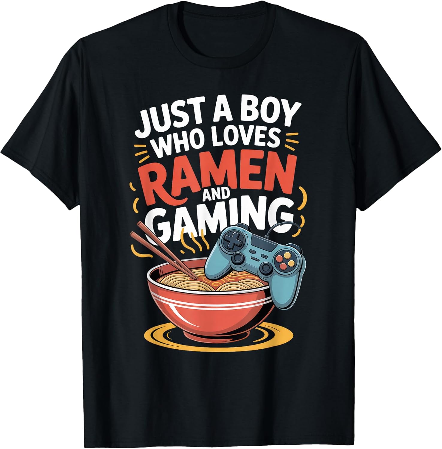 Anime Tees For Boys: Ramen And Gaming Lover