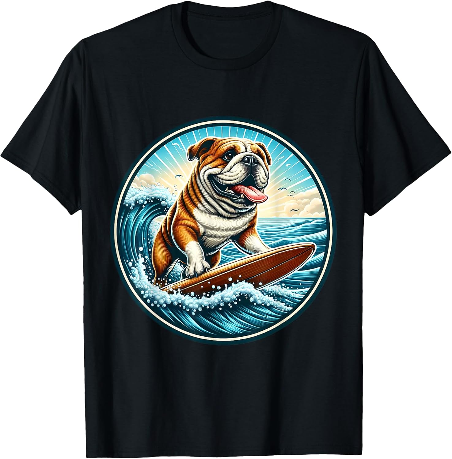 Bulldog Dog Surfing Surfer Owner Merch