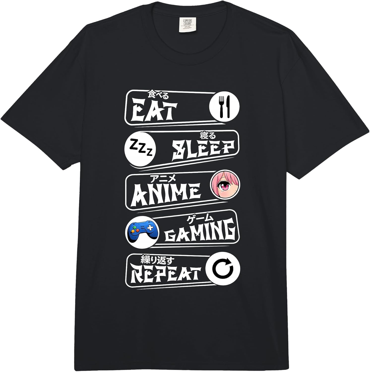Kawaii Anime Merch Eat Sleep Anime Gaming Repeat
