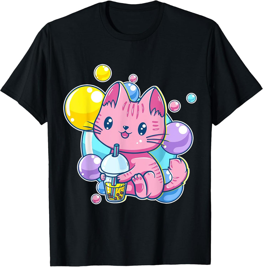 Cute Anime Chibi Cat Boba 90s Japanese Aesthetic