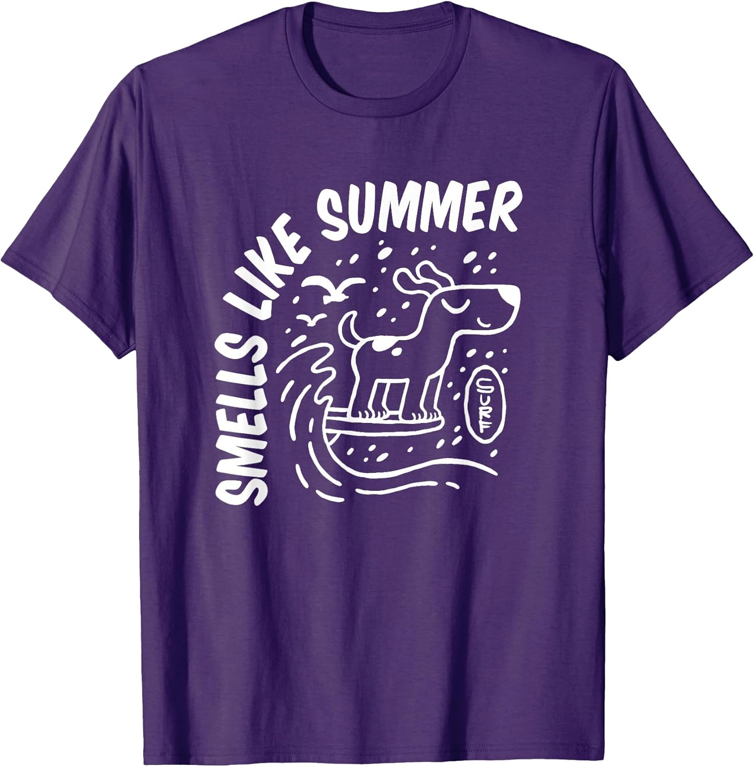 Dog Surfing Smells Like Summer Quote Design