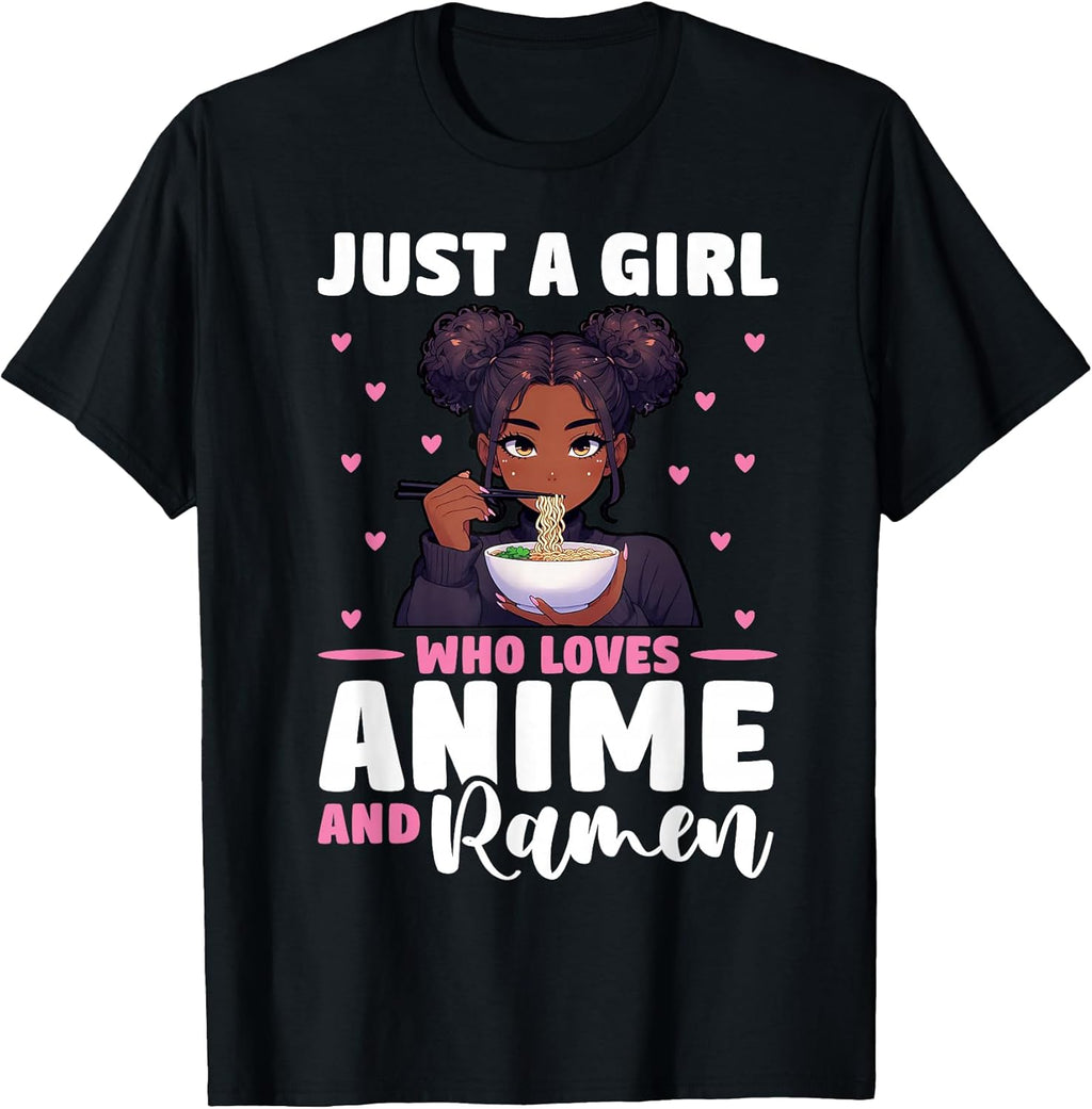 African American Anime Ramen Tee For Teen Girls
