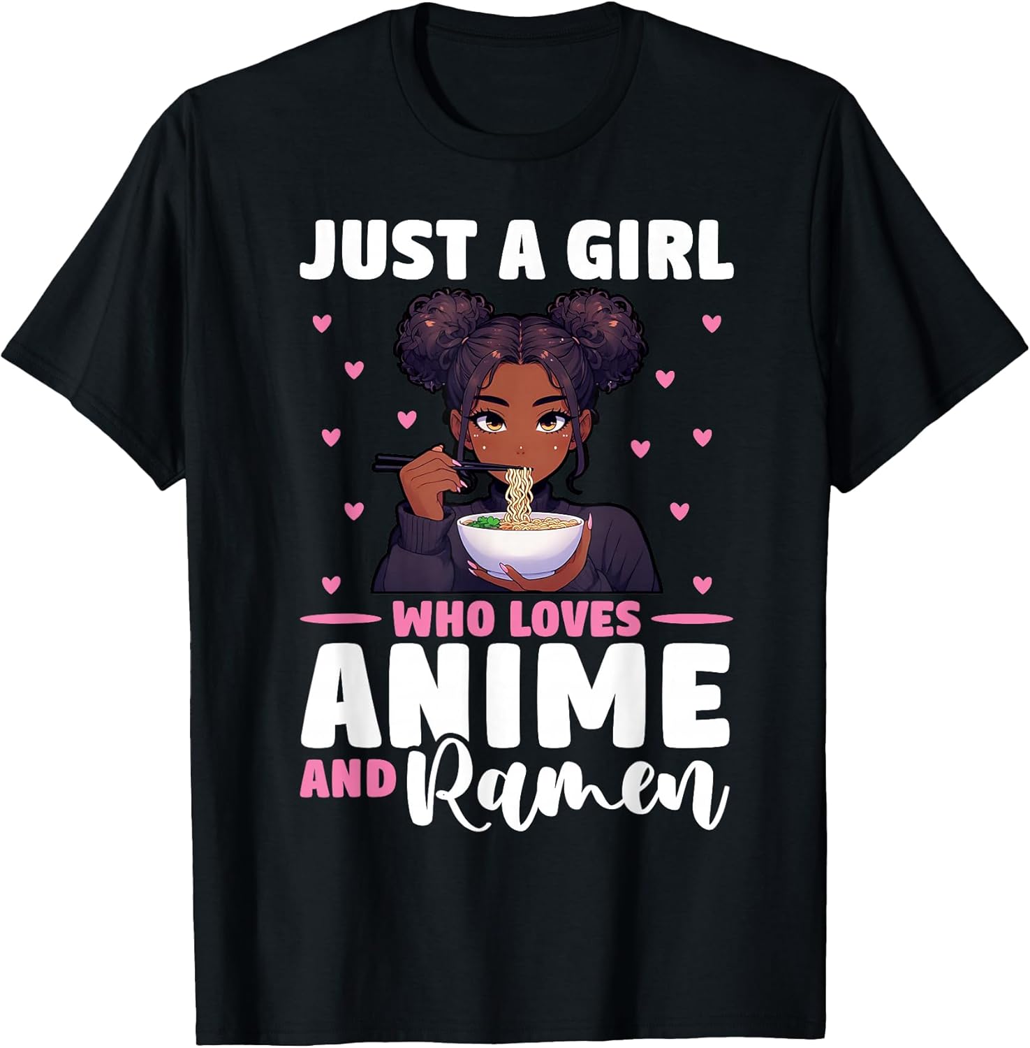 African American Anime Ramen Tee For Teen Girls