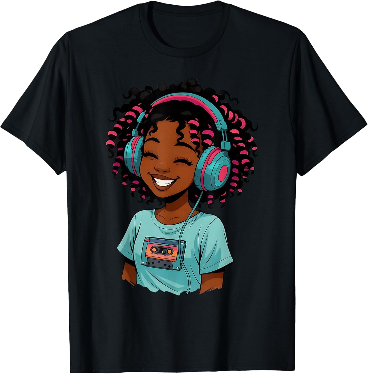 Anime And Music Afro Black Girl Women Tat
