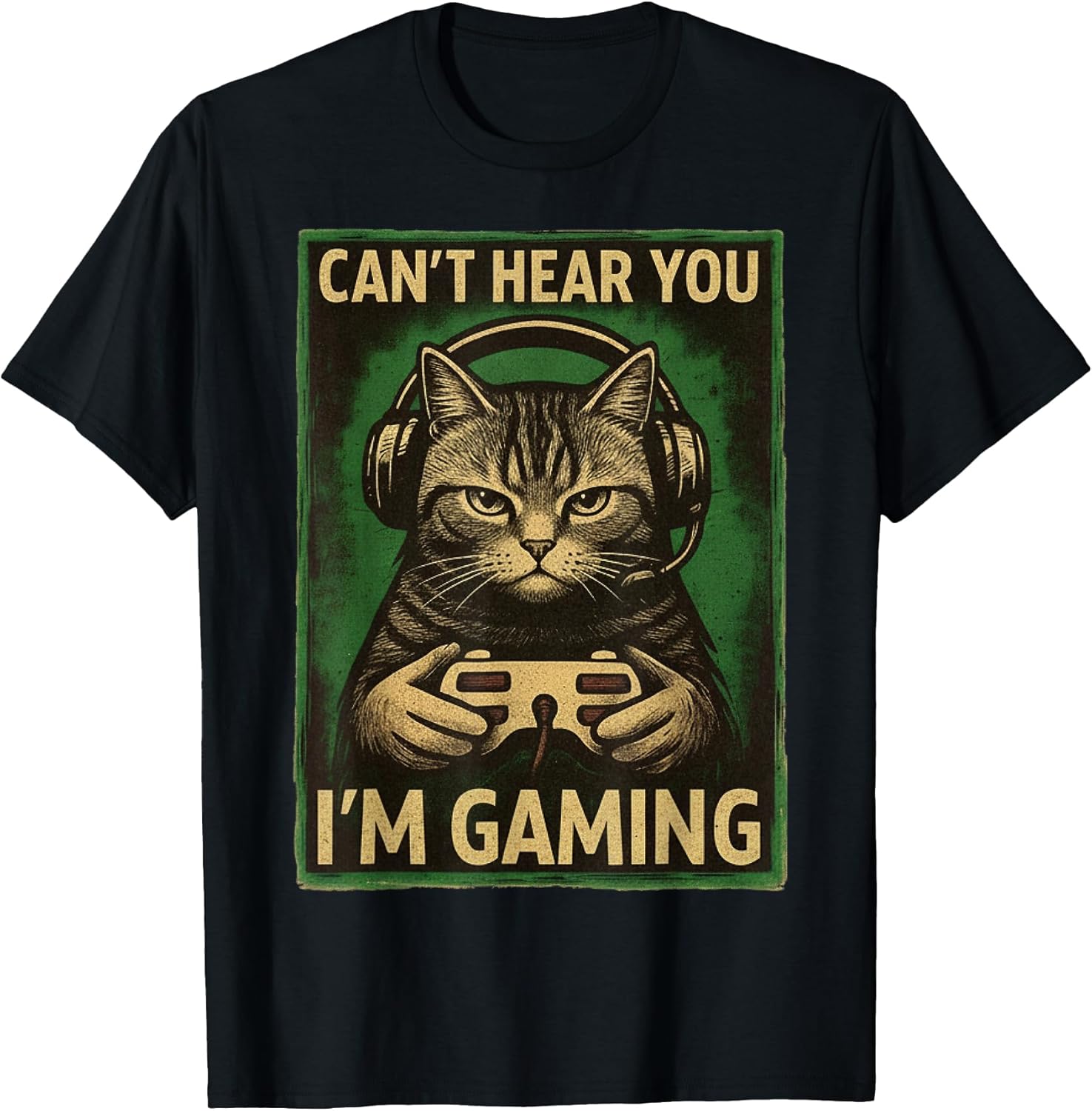 Funny Gamer Cat Graphic Apparel For Men Boys Teens