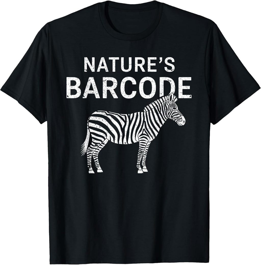 Wildlife Nature Barcode Creativity Zebra Tee Merch
