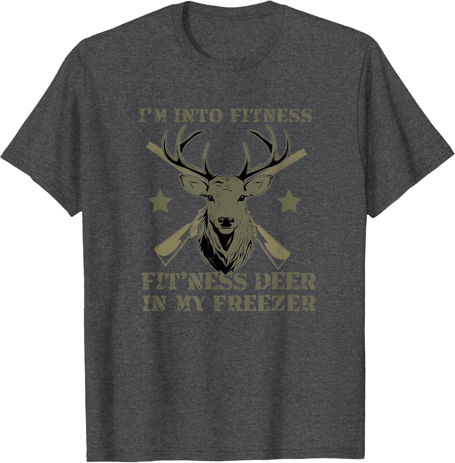 Funny Hunting Deer I'm into Fitness Fitness Deer Men Dad Boy T-Shirt