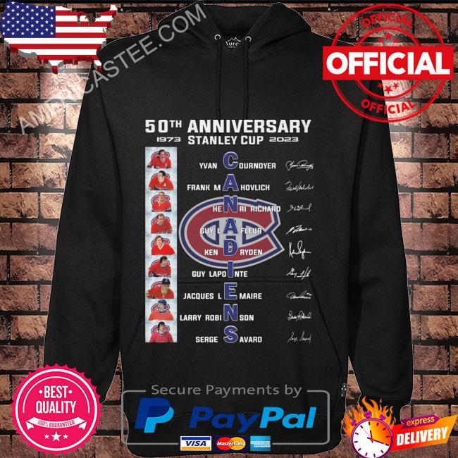 Montreal Canadiens 50th anniversary 1973 2023 stanley cup signatures shirt