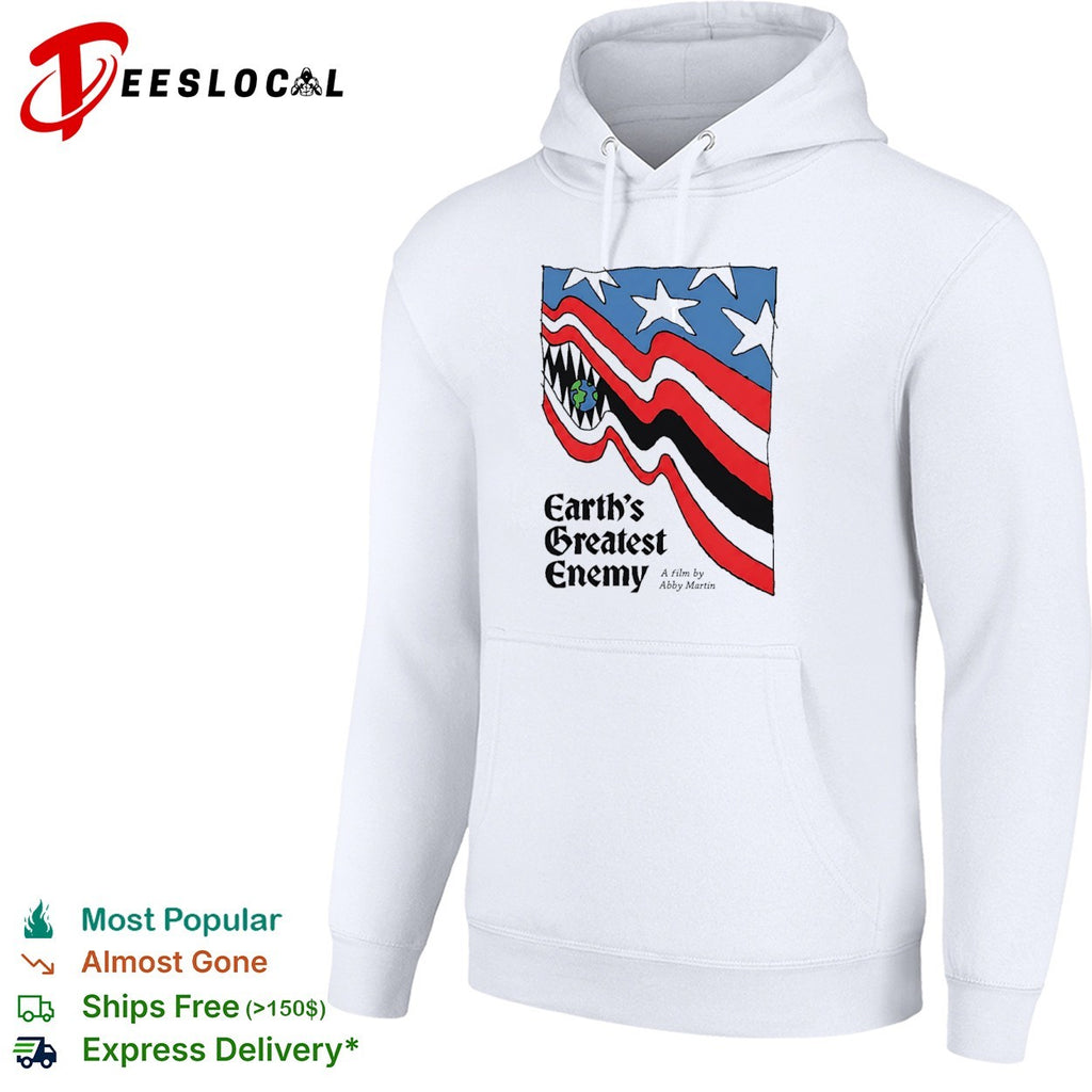 Abby Martin a film by flag monster Earths greatest enemy shirt
