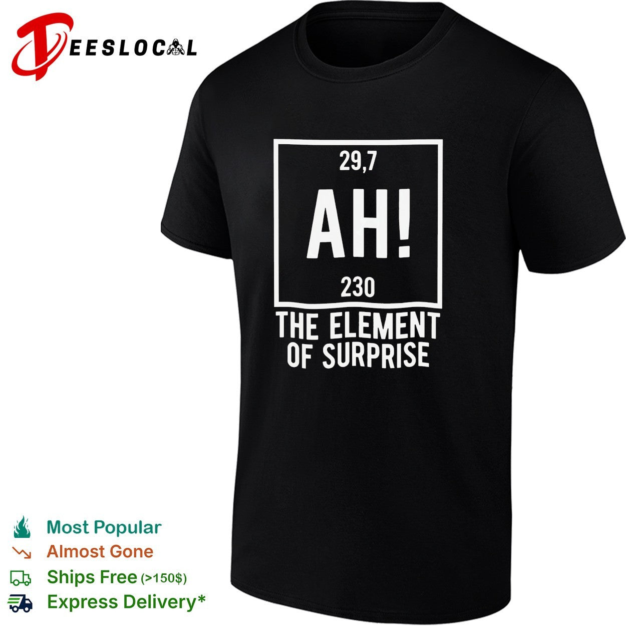 Ah the element of surprise periodic table shirt