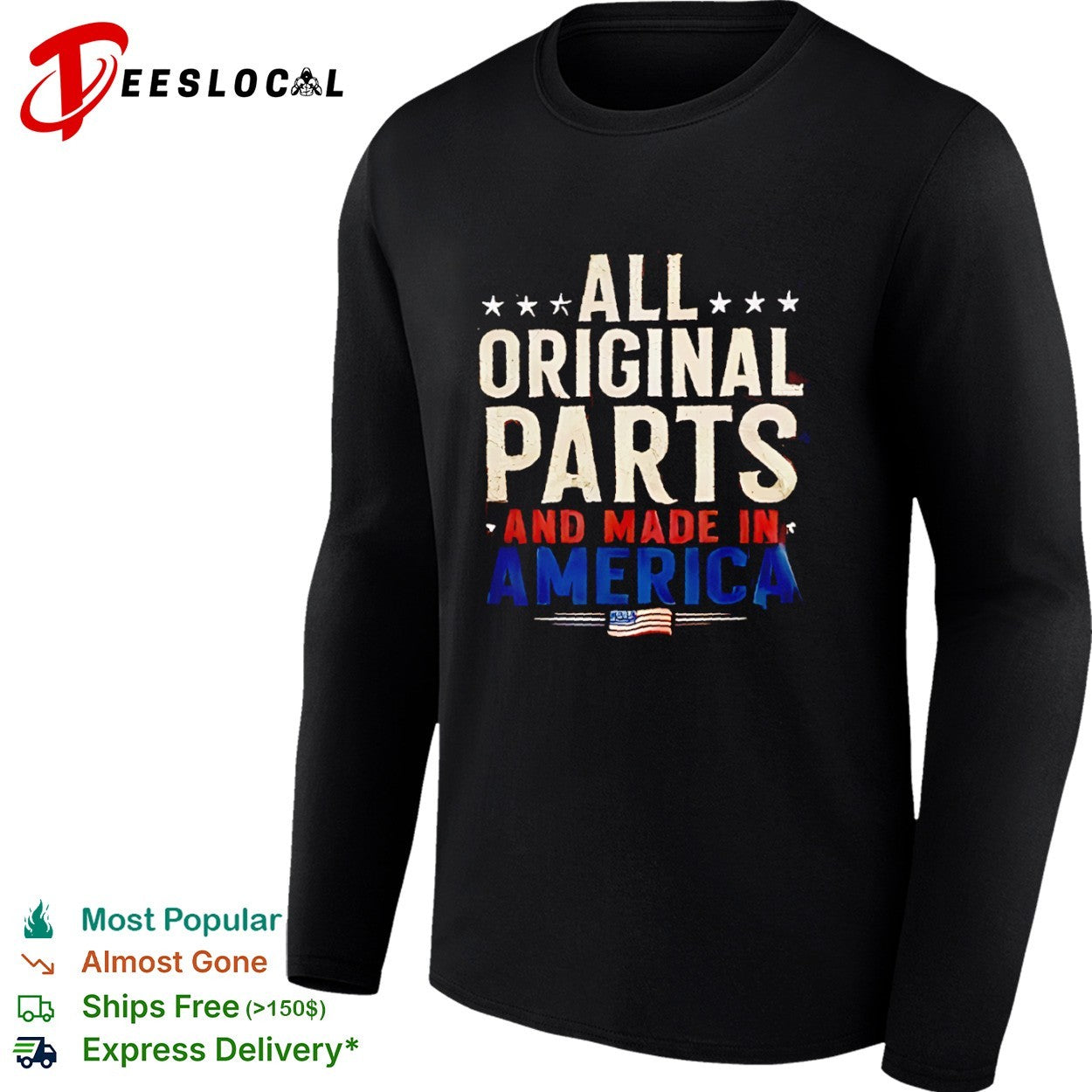 All original parts and made in America USA flag shirt